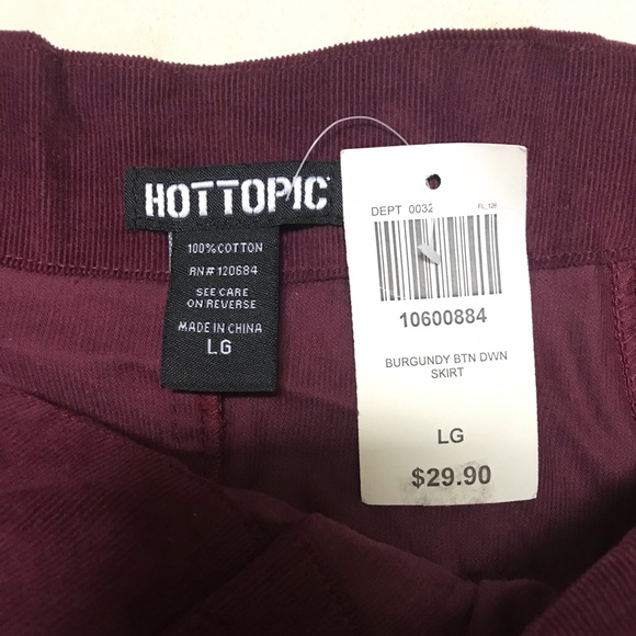 Burgundy corduroy button down skirt - Picture 6 of 6